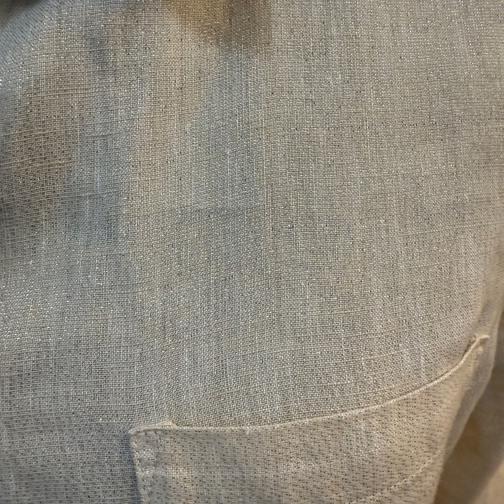 ✨ Chico’s Non-Iron Sparkling Linen Blend Blouse – Size 1 - Picture 4 of 8